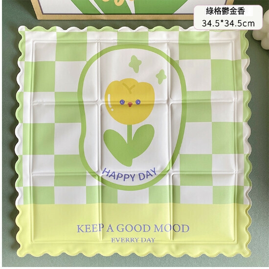 Summer cold cushion seat cushion (green tulip)