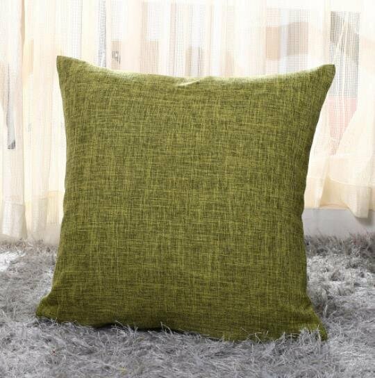 Solid color imitation cotton and linen fabric pillow cover "thick linen green 45*45cm core"