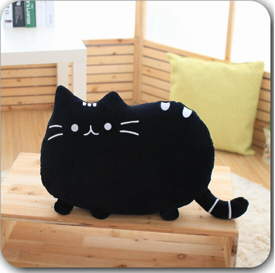 [Black] (small /40*30cm) Japanese cute cat soft cotton pillow