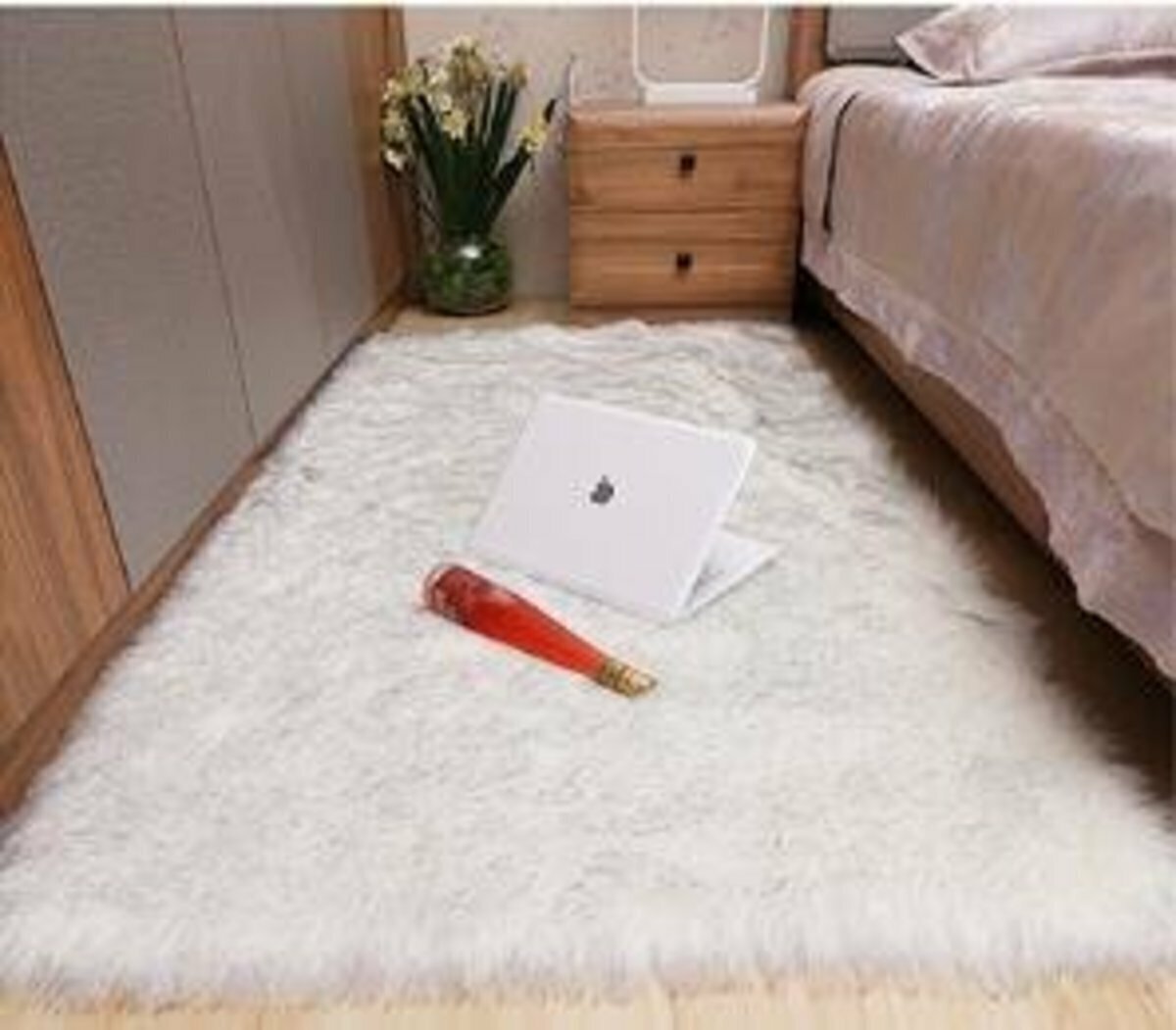 Carpet-household plush carpet (white 50*150 square)