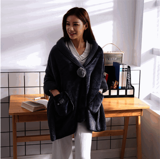 Multifunctional shawl blanket [color dark gray] [size specification 65*170 size 1.2 lbs]