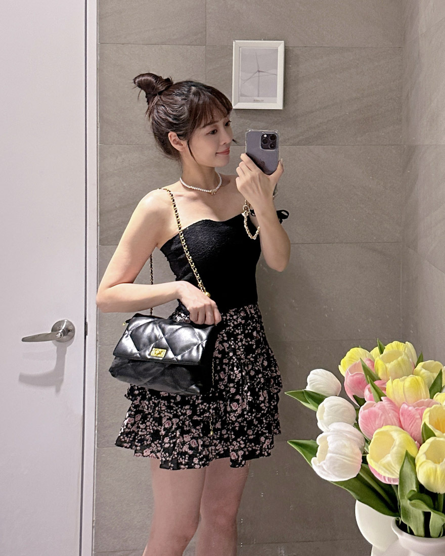 時尚小香風織紋BRA TOP-俐落黑F/XL