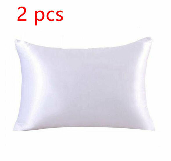 熱賣2 pcs模擬絲綢冰絲枕套20X29 吋-（白色）【不含枕心】