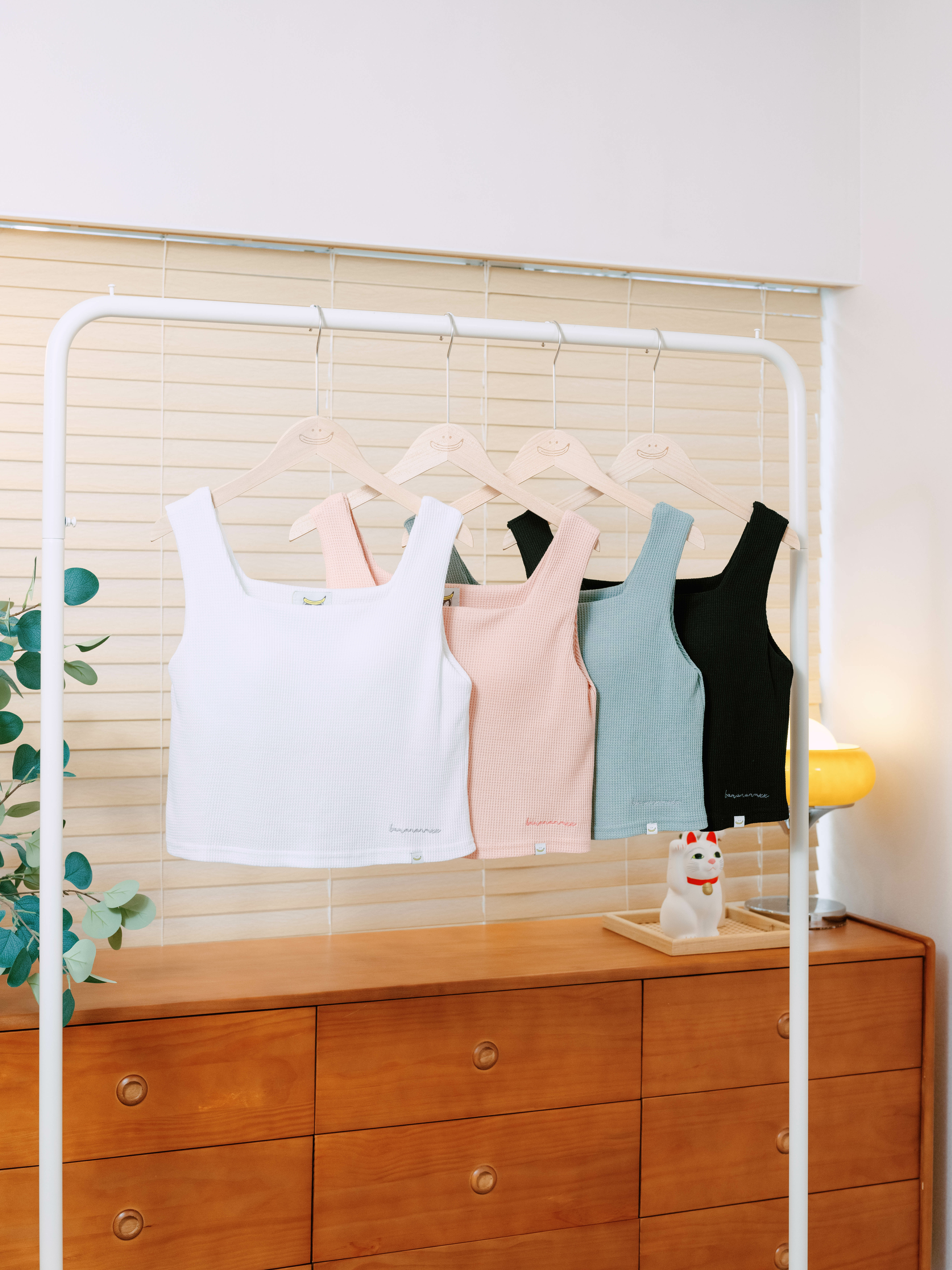 四色／窩夫格方領Bra Top / Waffle Square Collar Bra Top