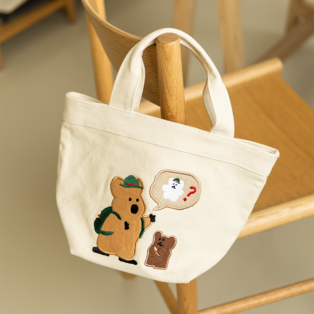 【Dinotaeng】Quokka & BOBO in the Woods Canvas Bag 刺繡帆布袋 (2款)