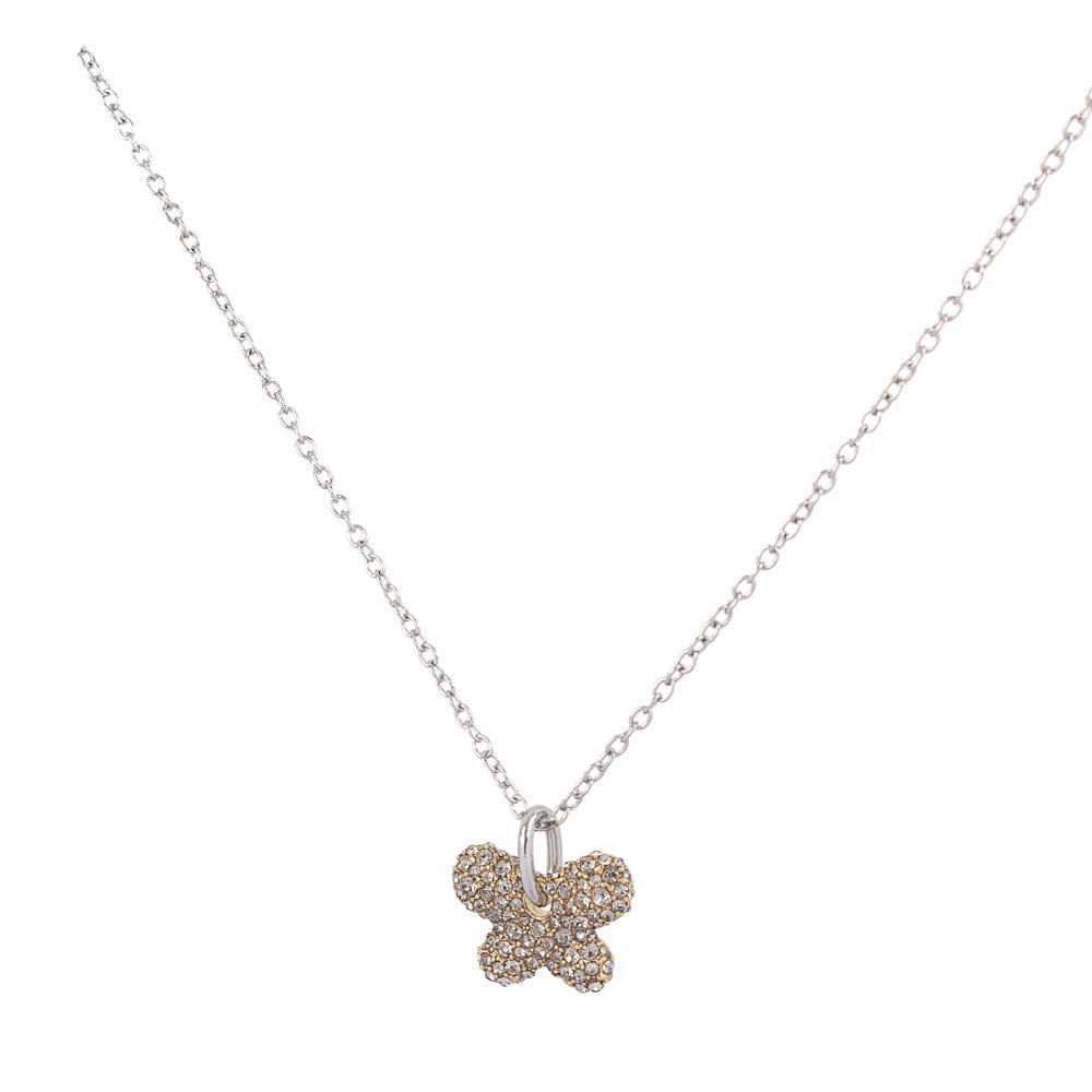 【COACH】Pave 金色水鑽蝴蝶造型項鍊(銀鍊) CT091 SLV