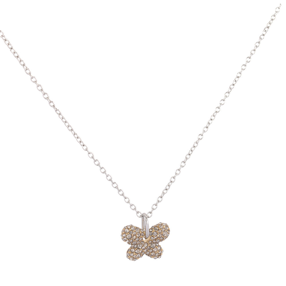 【COACH】Pave 金色水鑽蝴蝶造型項鍊(銀鍊) CT091 SLV