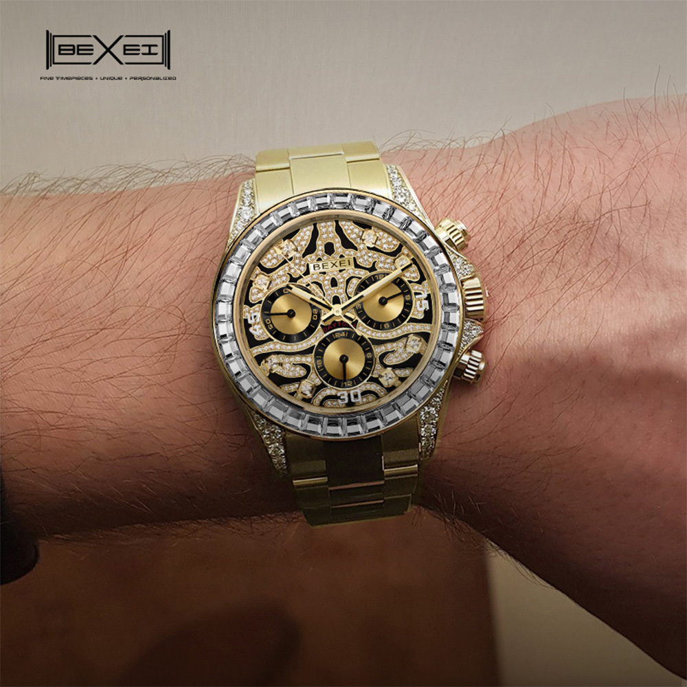 【BEXEI 貝克斯】9806 老虎金迪系列 金虎 質感細膩 高貴優雅 霸氣 不鏽鋼 全自動機械錶 手錶 腕錶