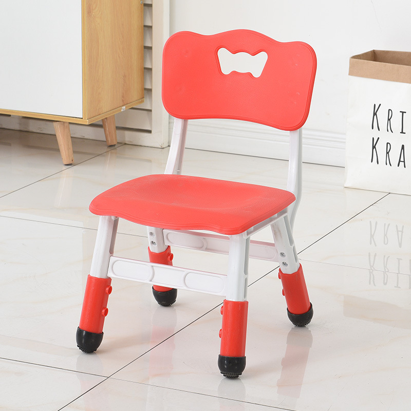 New Kindergarten Chair Baby Back Chair (Red + Foot Covers)