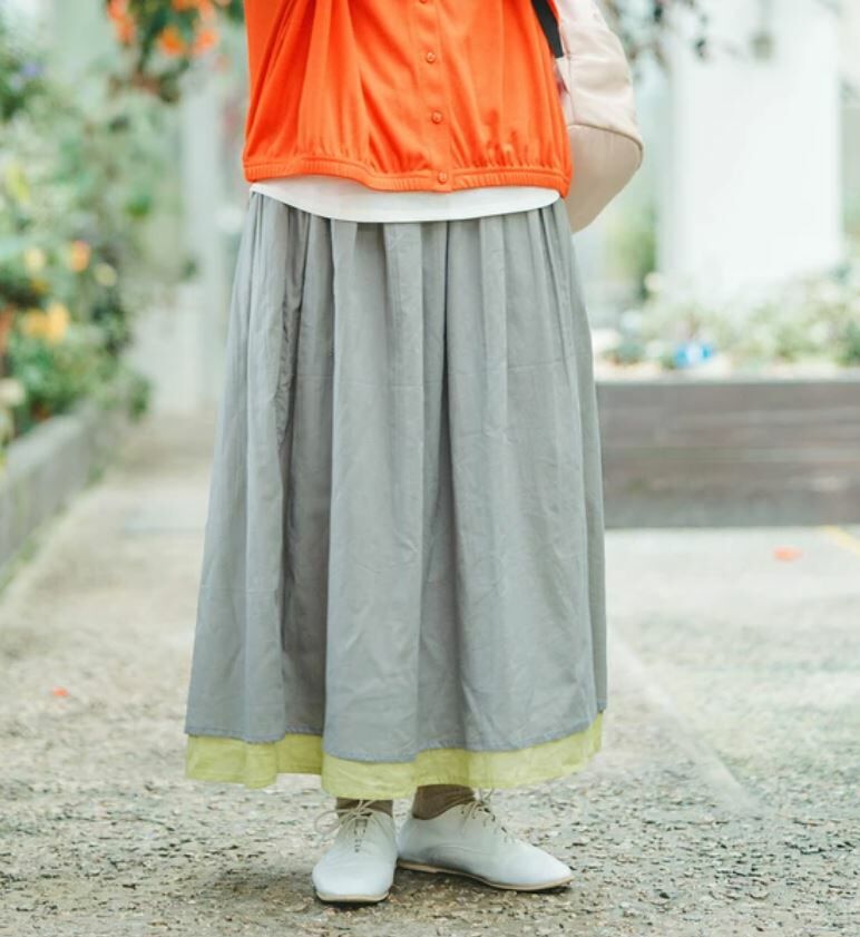 {預訂款} 純棉巴里紗雙面半身裙 (三色入)【日本直送】