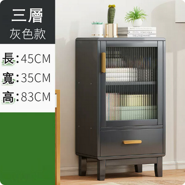 熱推楠竹實木家具 書櫃 床頭櫃 轉角櫃【45x35x83cm】灰色1抽屉+3層
