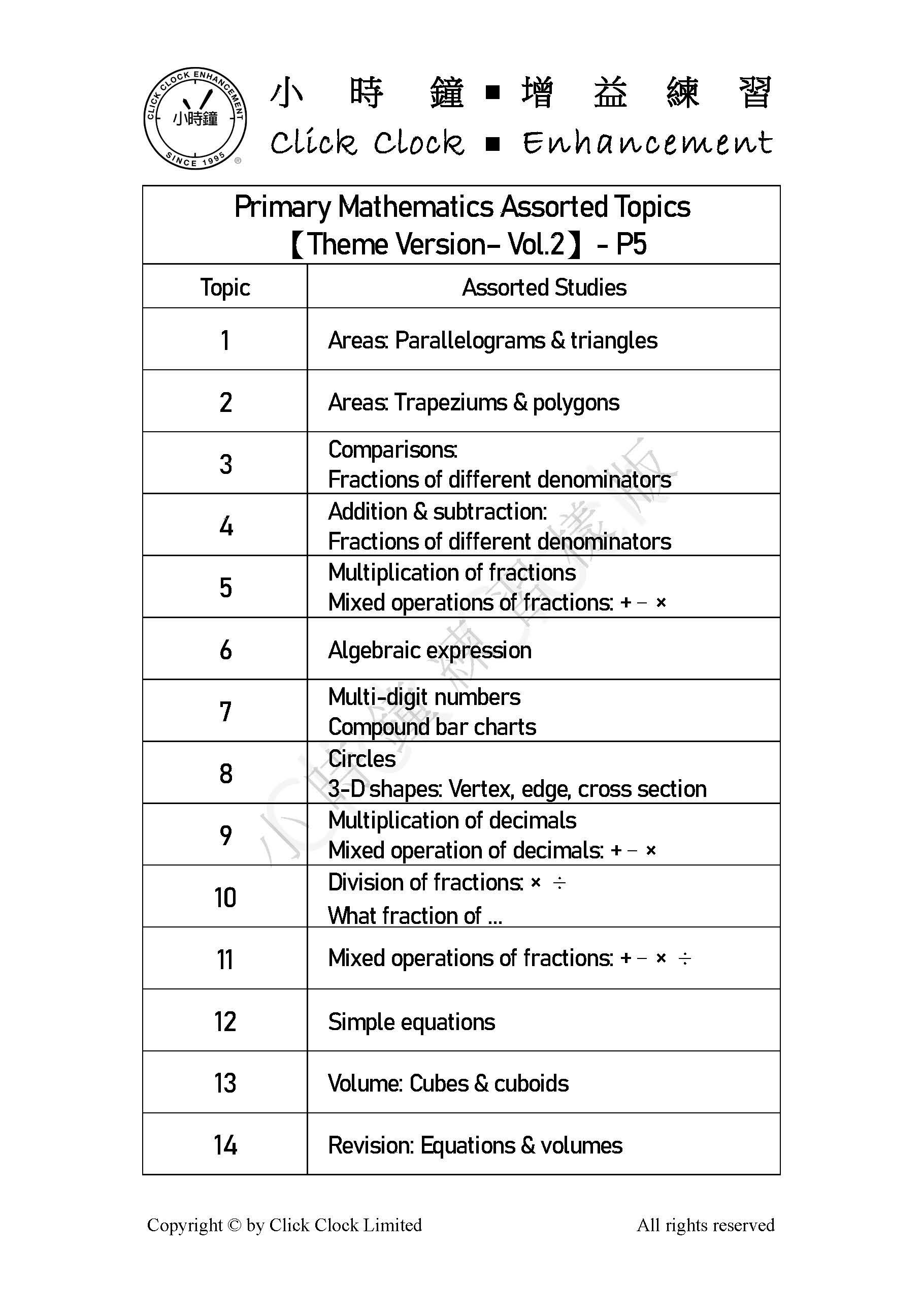 (PM E23)  P5 小學數學 專題研習 (精選版 第二輯) - 英文版本
