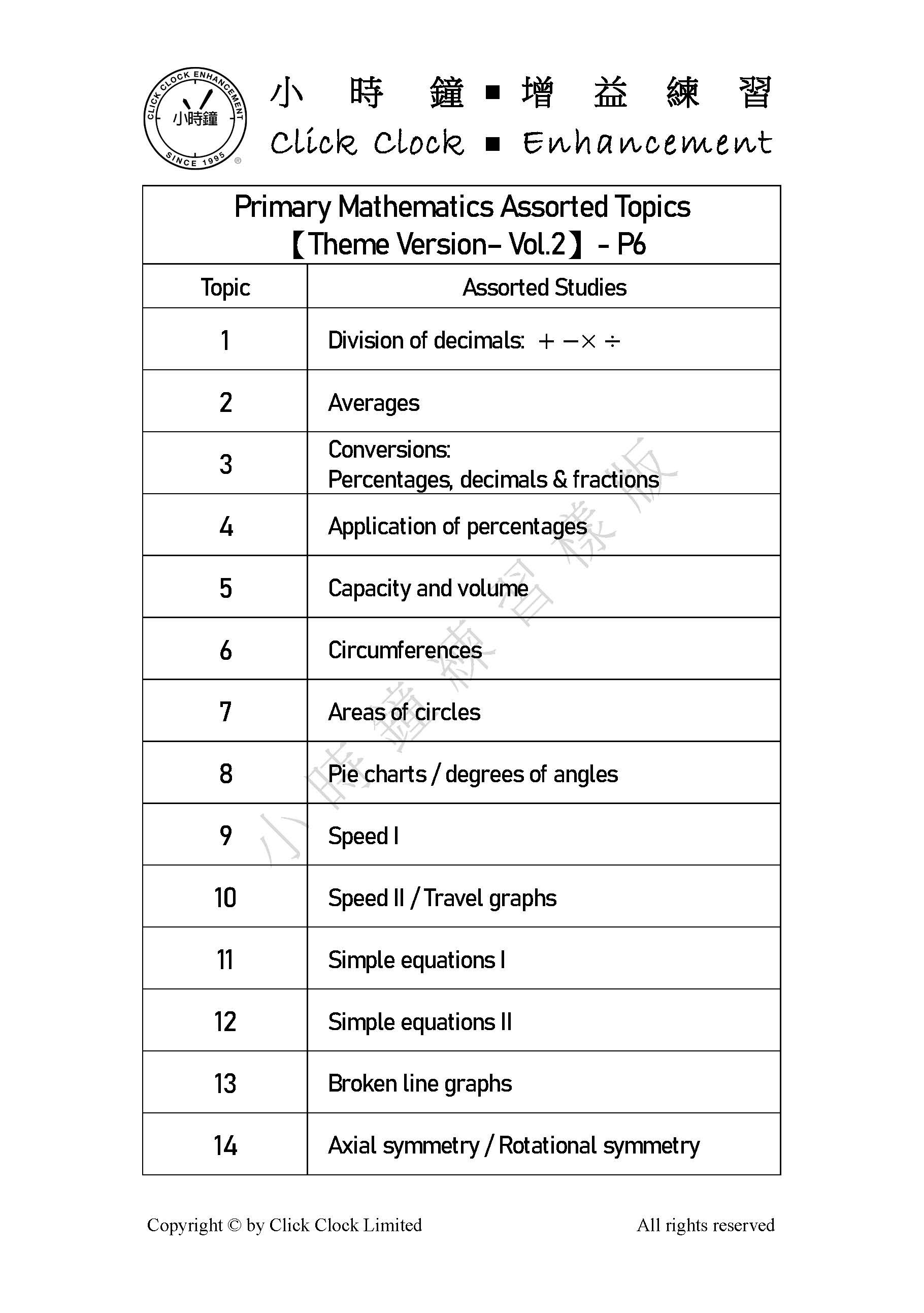 (PM E23)  P6 小學數學 專題研習 (精選版 第二輯) - 英文版本