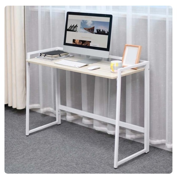 New computer desk folding computer desk white maple 100cm