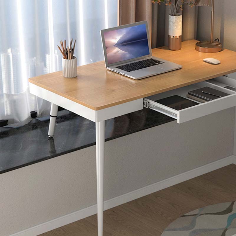 New computer desk (high and low legs with rounded corners) (suitable for windowsill use) wood grain surface 100x50cm