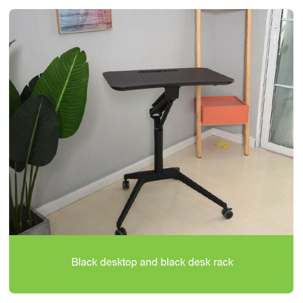 New Laptop Desk Standing Mobile Lift Aluminum Alloy Work Desk (Black)