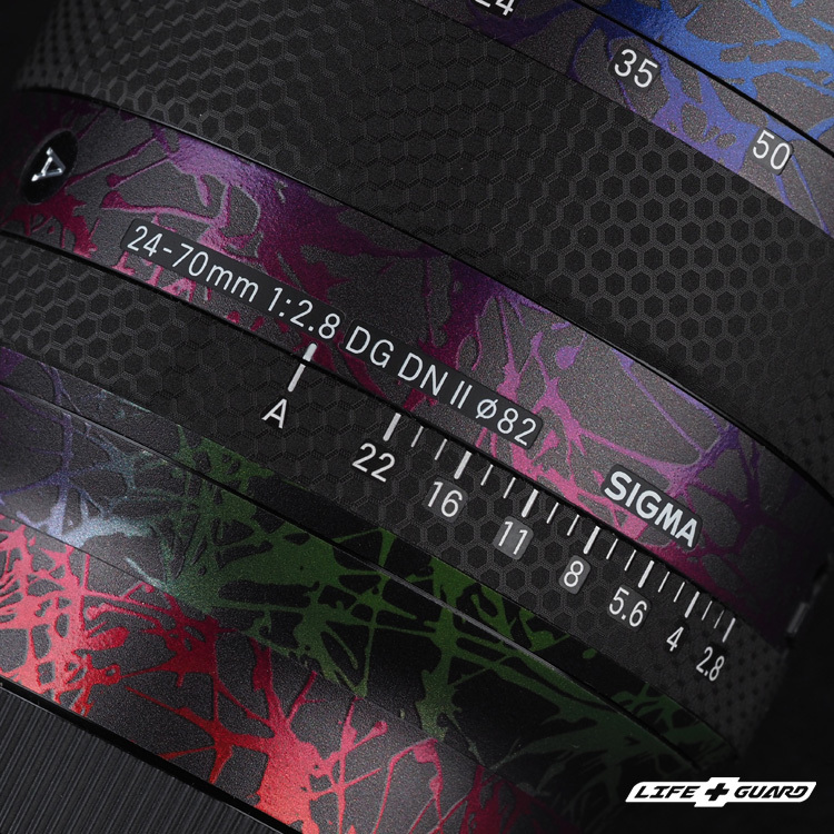 SIGMA 24-70mm F2.8 DG DN II 貼膜質感特寫，LIFE+GUARD 設計風格