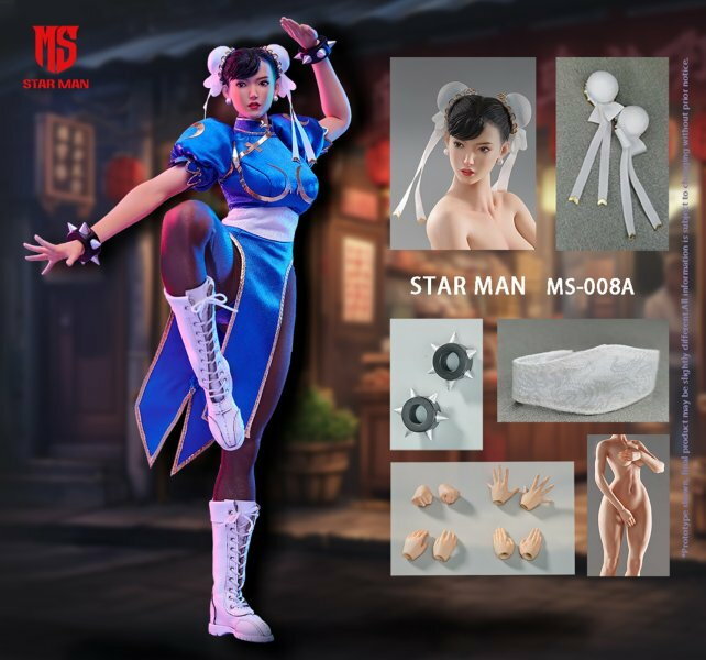 Star Man: 1/6 MS-008A 女格鬥家 Chun-li 藍色旗袍版