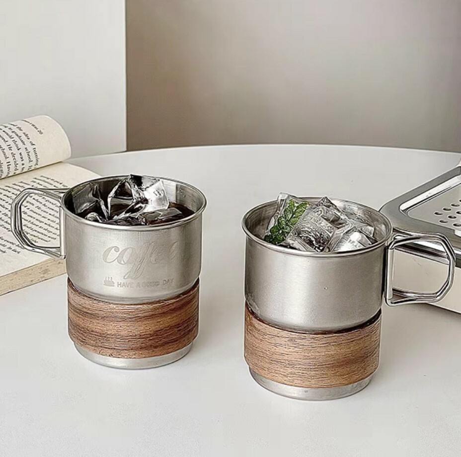 美式折疊不銹鋼咖啡杯