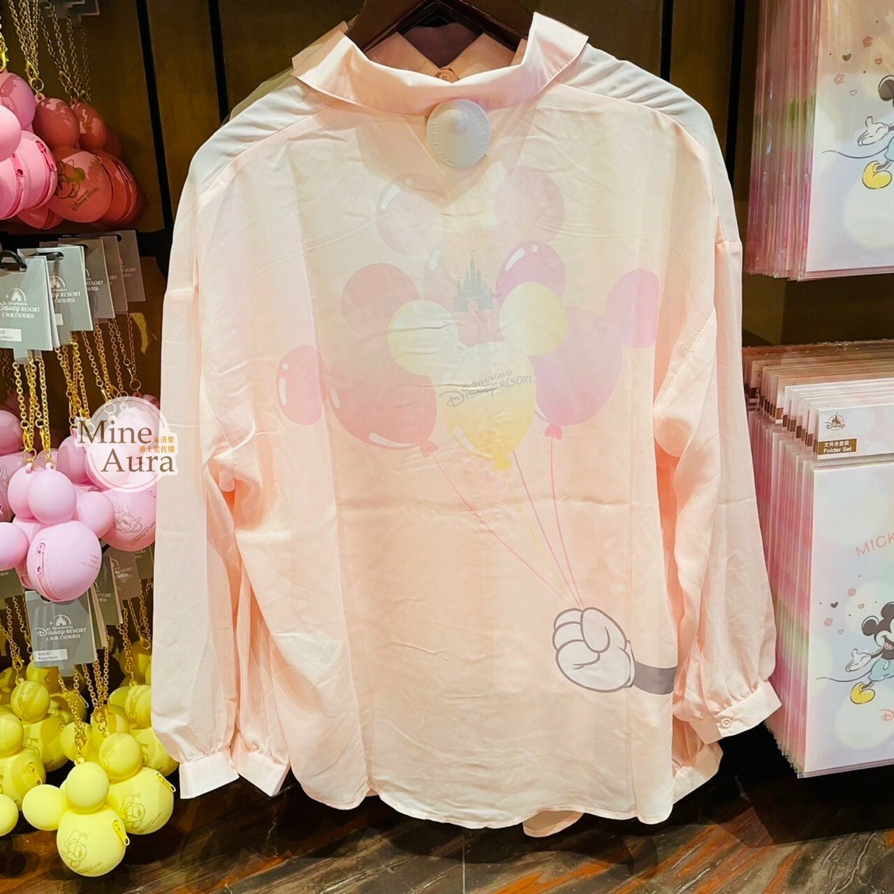 奇妙氣球系列 米奇 Mickey 米奇頭圖案 雪紡 輕薄 襯衫 上衣 罩衫 外套 -上海迪士尼樂園