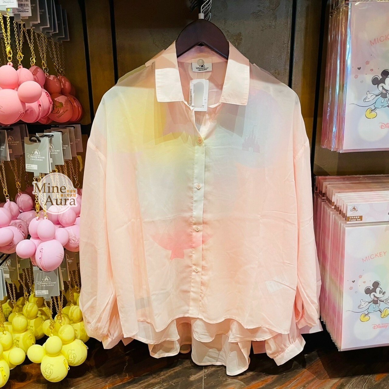 奇妙氣球系列 米奇 Mickey 米奇頭圖案 雪紡 輕薄 襯衫 上衣 罩衫 外套 -上海迪士尼樂園