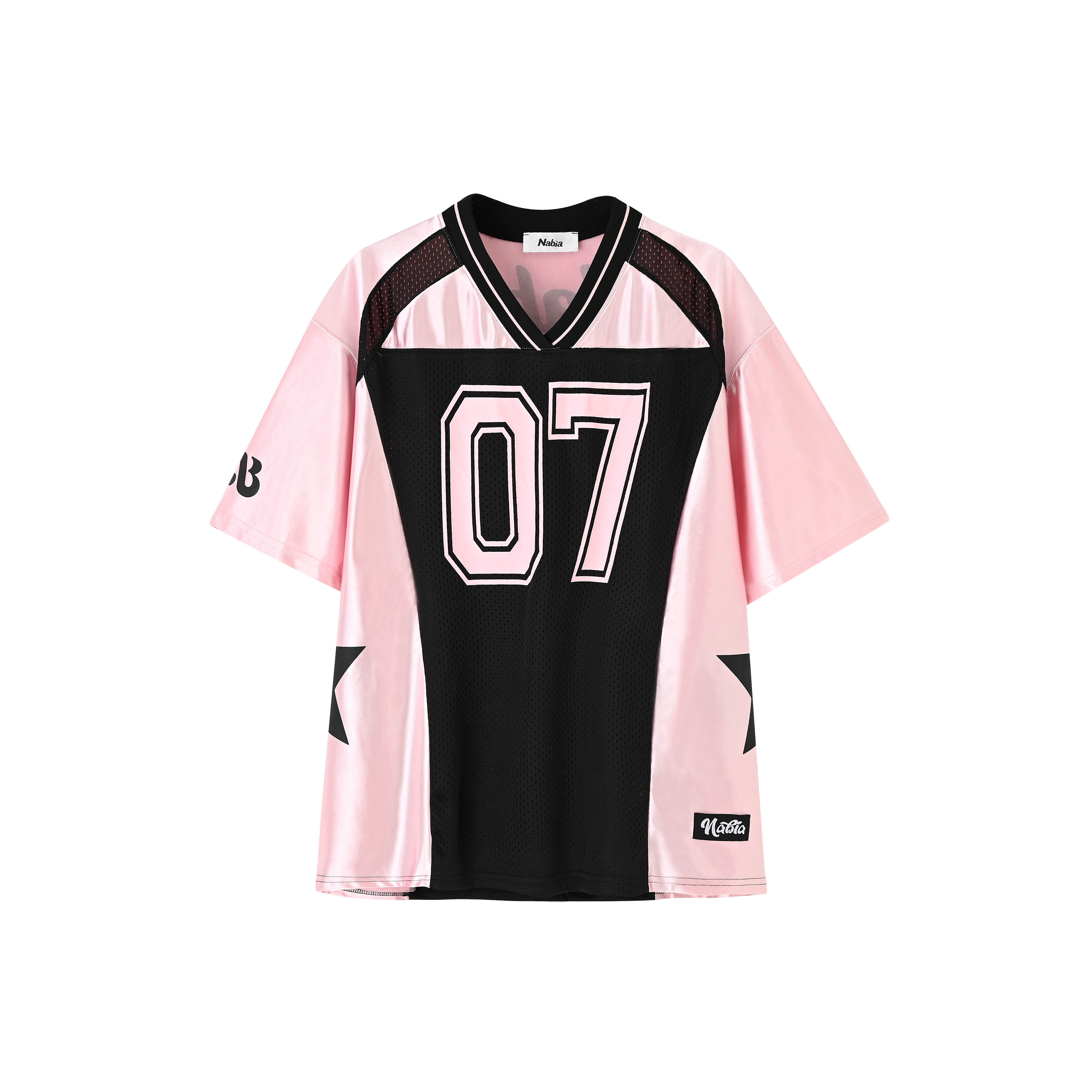 美式冰球上衣 - 粉