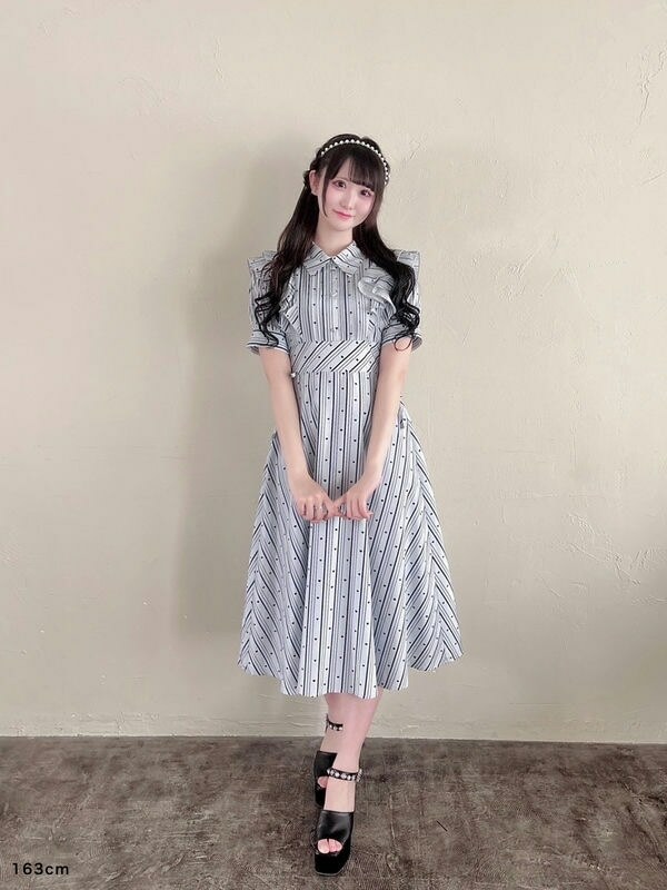 特価商品  evelyn オリジナルハートストライプOP ワンピース