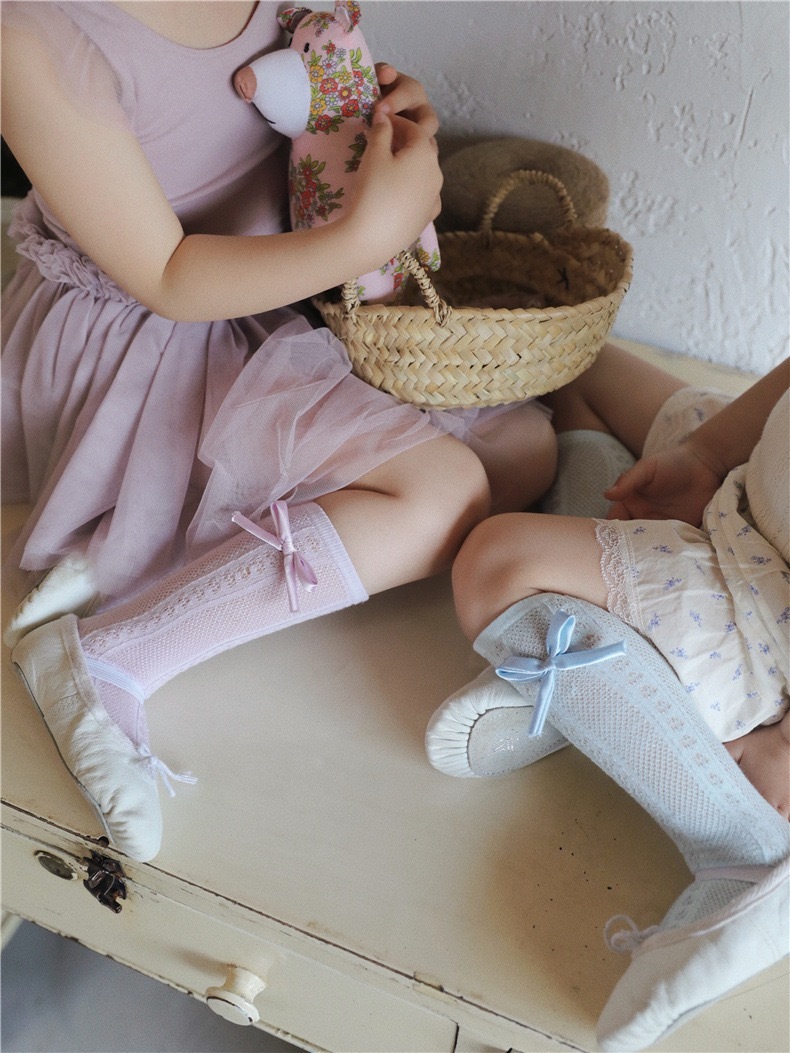 氣質緞帶網眼襪