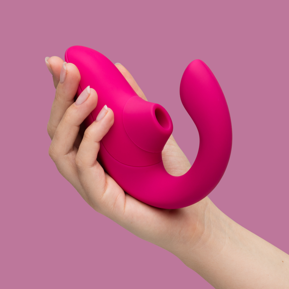 德國 Womanizer Blend G點按摩棒+吸吮愉悅器 桃紅