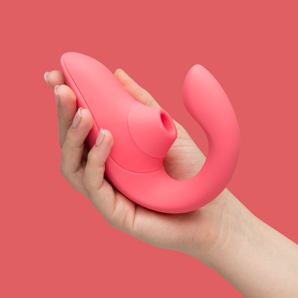 德國 Womanizer Blend G點按摩棒+吸吮愉悅器 活力玫粉