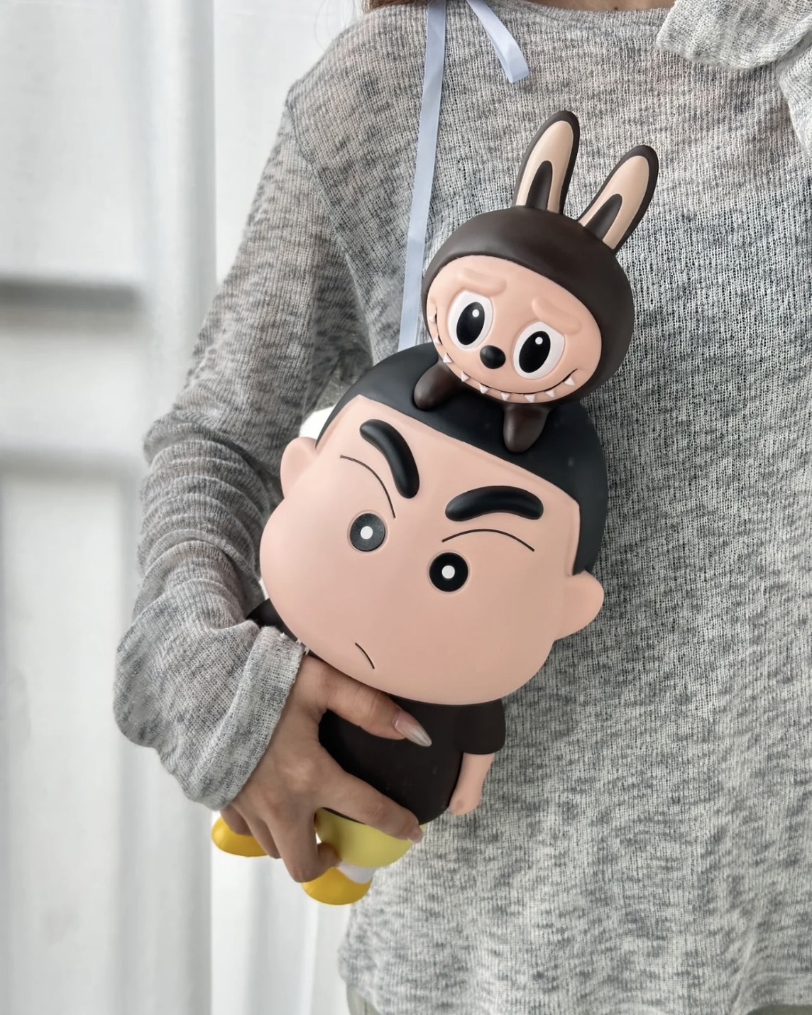 LABUBU X 蠟筆小新 夢幻組合 公仔玩偶模型 居家擺設 可愛裝飾 擺件 拉布布 野原新之助