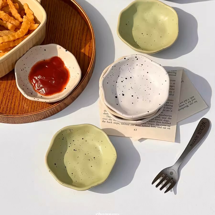 《4291》復古潑墨造型不規則醬料碟