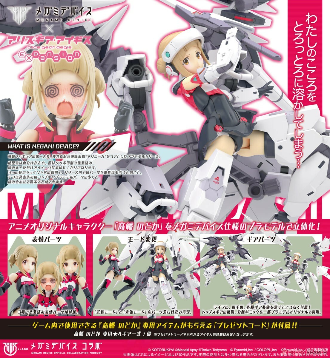 壽屋 代理版 組裝模型 Megami Device 女神裝置 X Alice gear aegi 高幡長閑