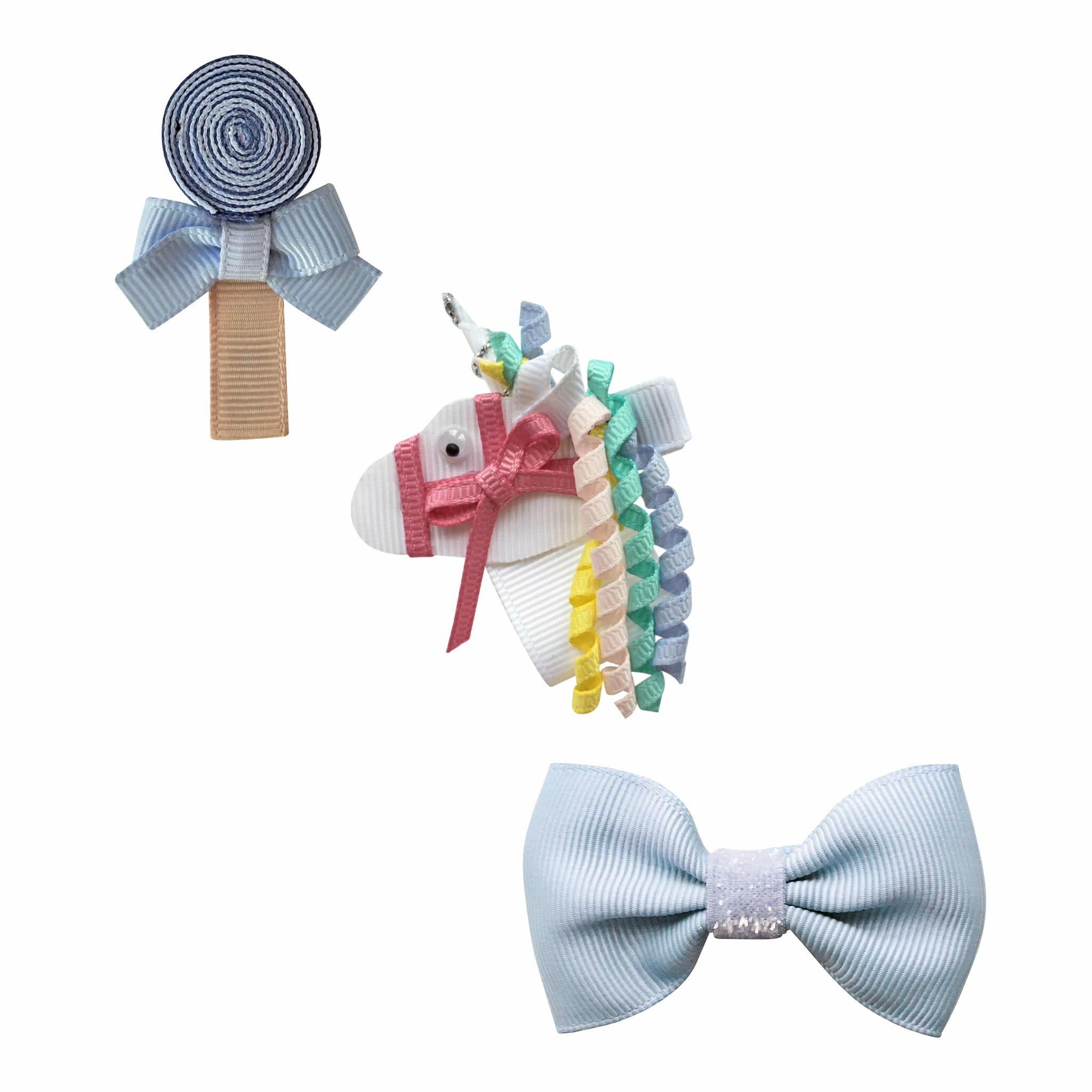 〖 Milledeux 〗夢幻獨角獸髮夾三入組（藍）