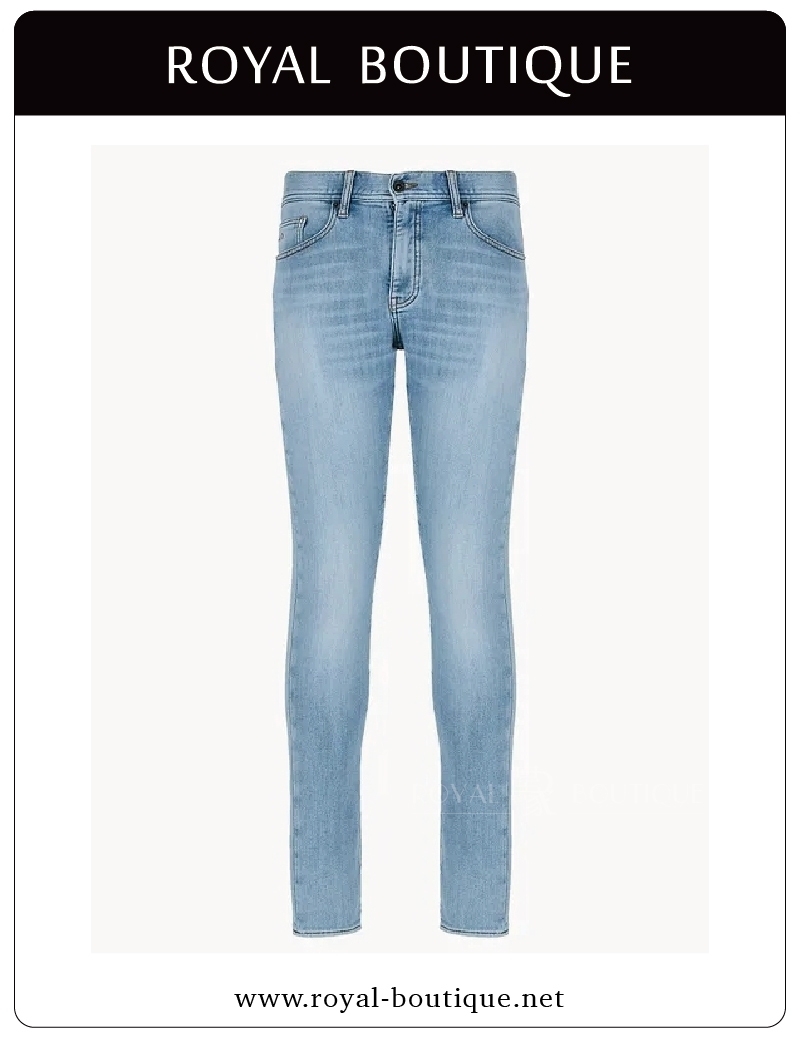 Armani Exchange J33 重水洗淺藍超窄版單寧牛仔褲