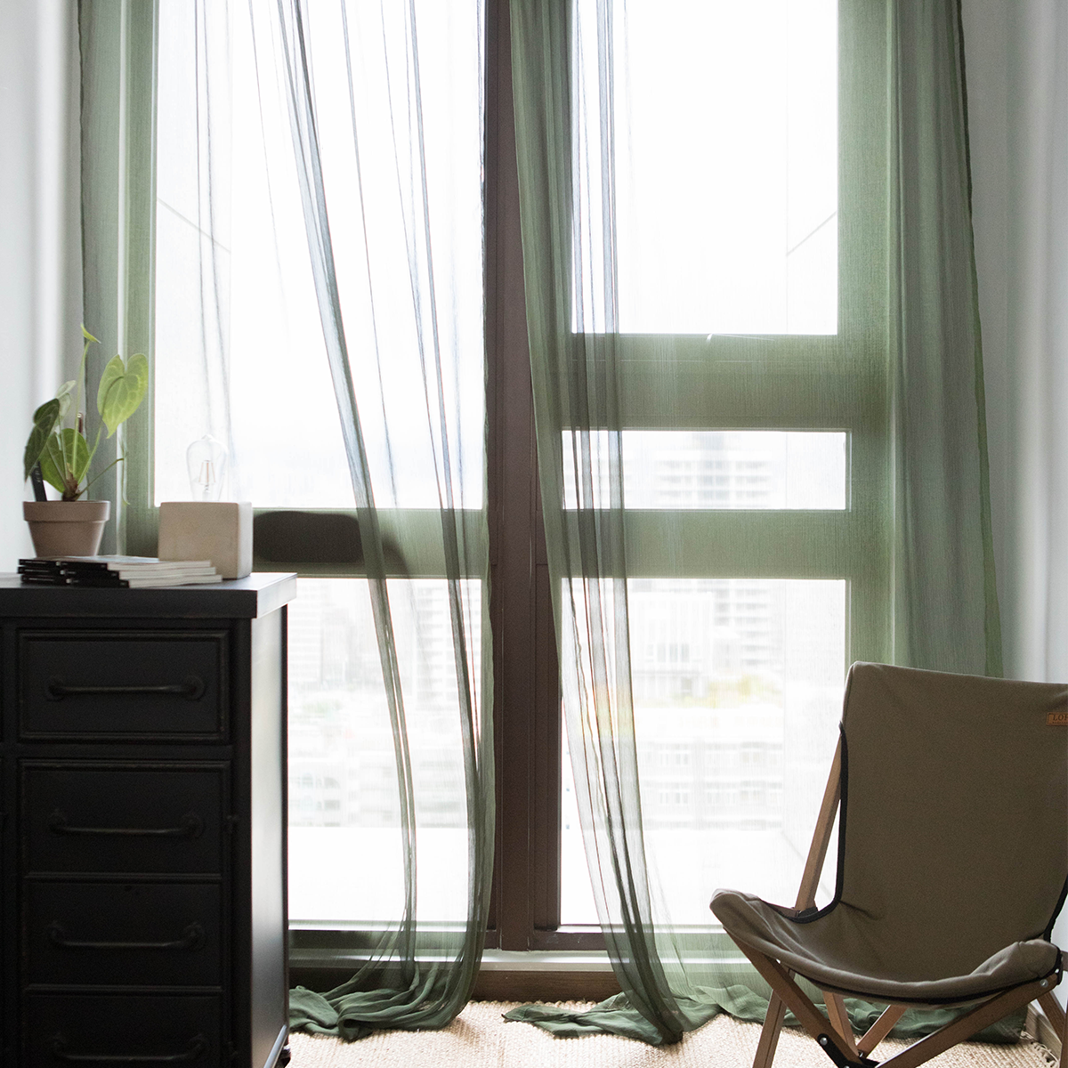 雪紡紗簾｜深綠
