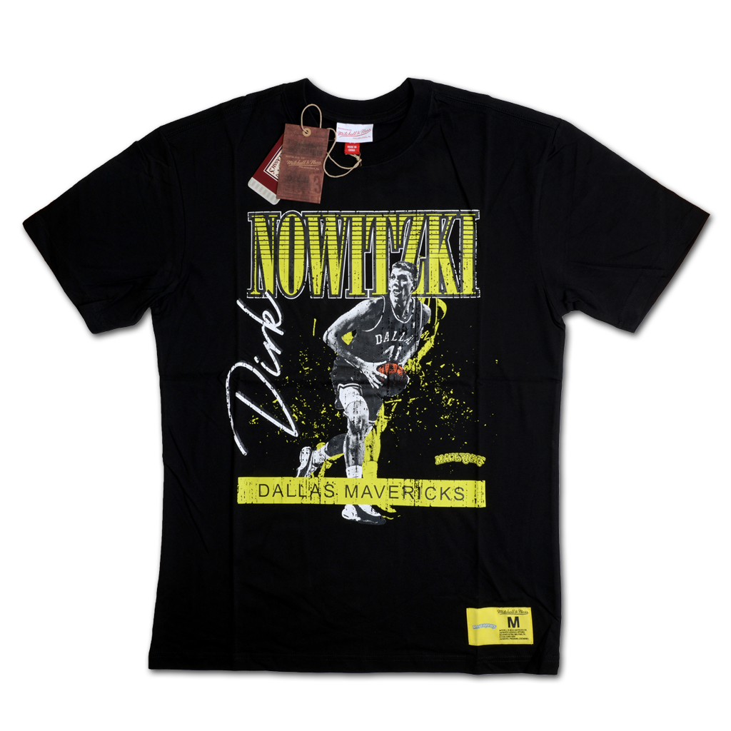 Mitchell & Ness 達拉斯獨行俠隊 Dirk Nowitzki 霓虹燈 高磅數 寬版 T-Shirt