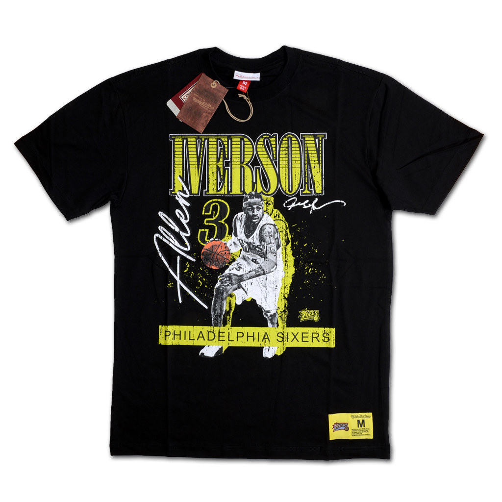 Mitchell & Ness 費城76人隊 Allen Iverson 霓虹燈 高磅數 寬版 T-Shirt