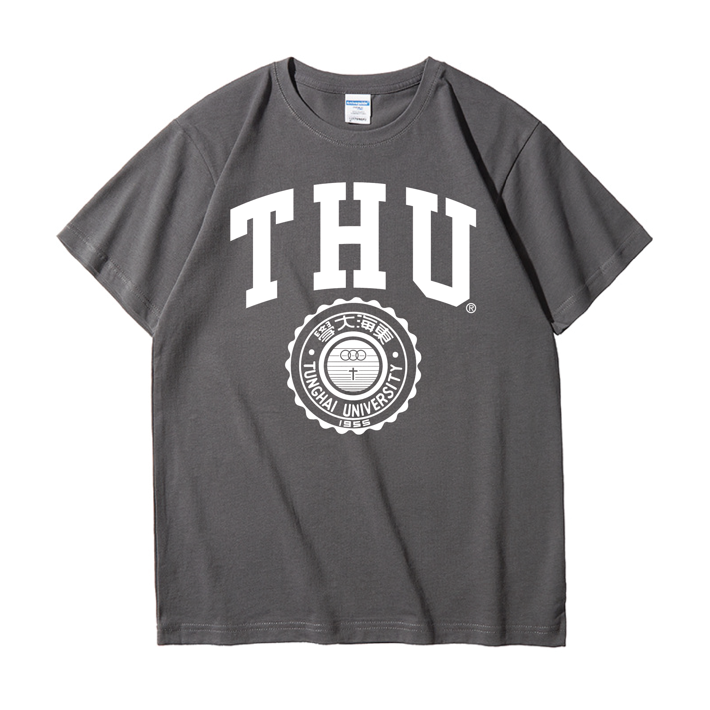 東海大學 THU 美式校徽 T-Shirt (暗夜灰)