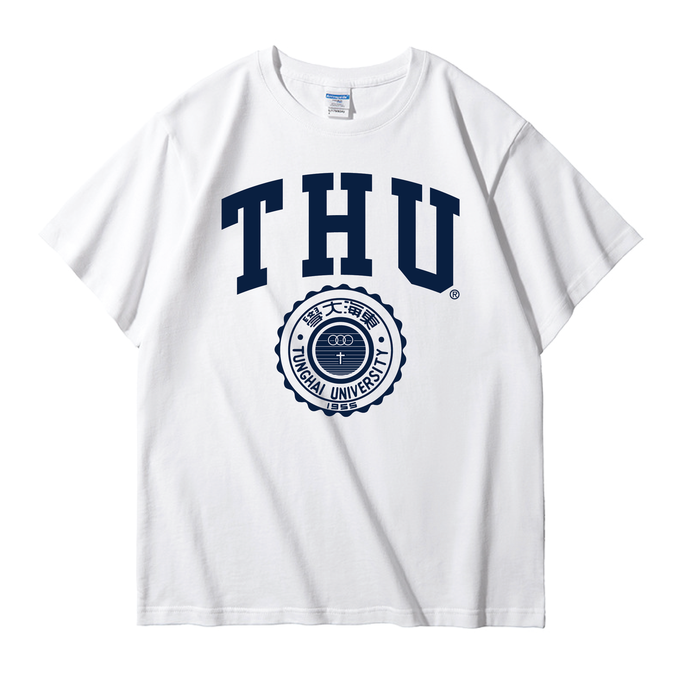 東海大學 THU 美式校徽 T-Shirt (白色)