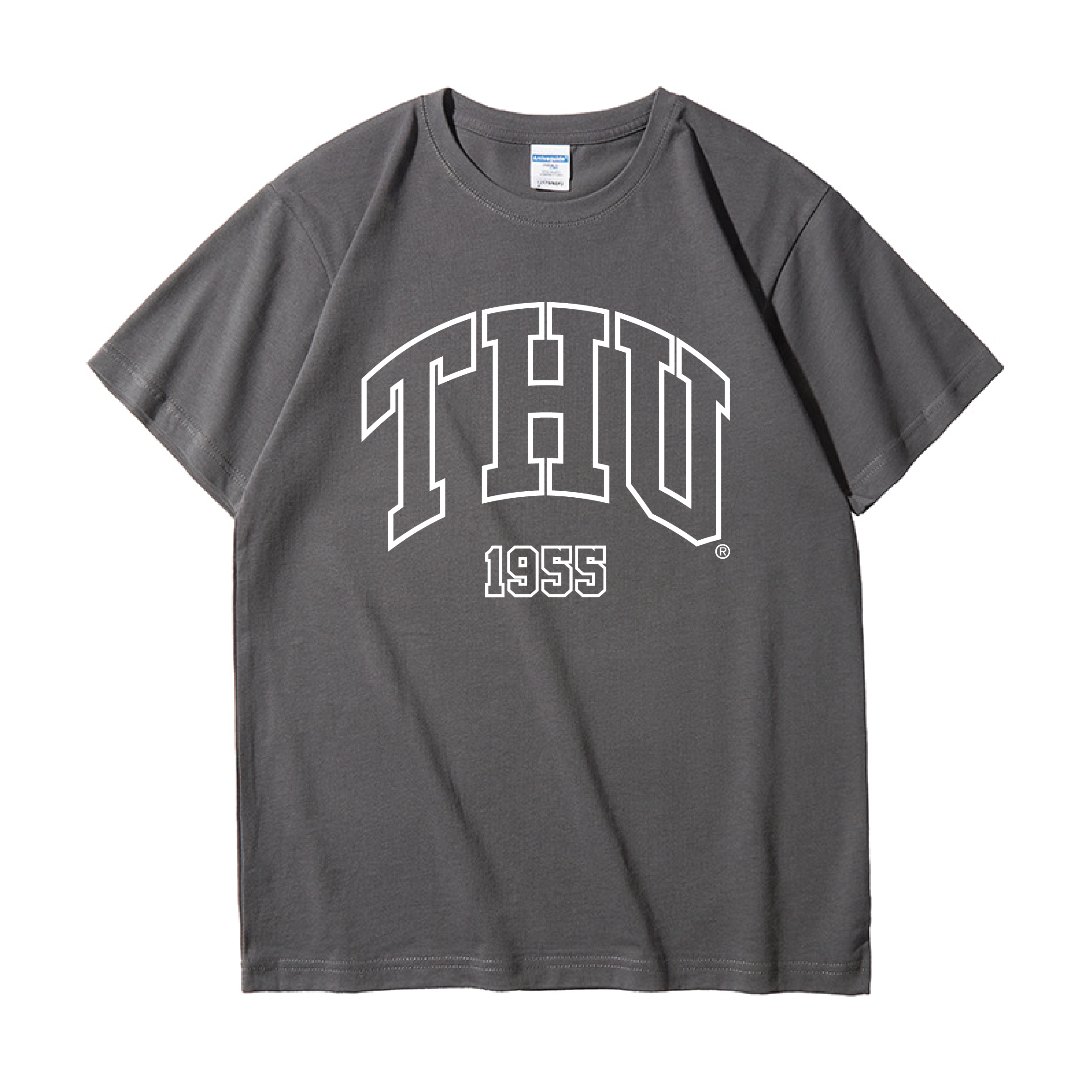 東海大學 THU 拱形鏤空校名 T-Shirt (暗夜灰)