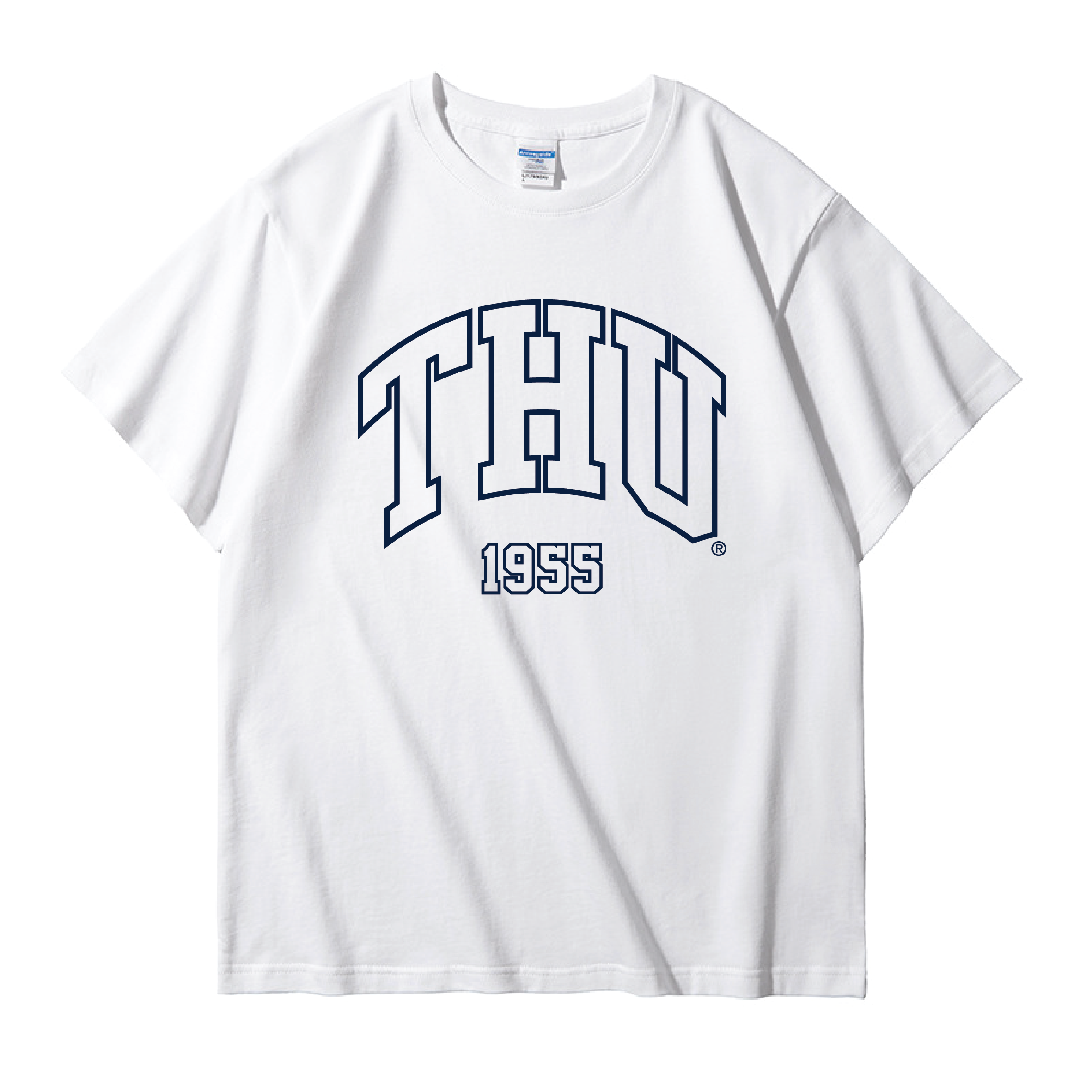 東海大學 THU 拱形簍空校名 T-Shirt (白色)