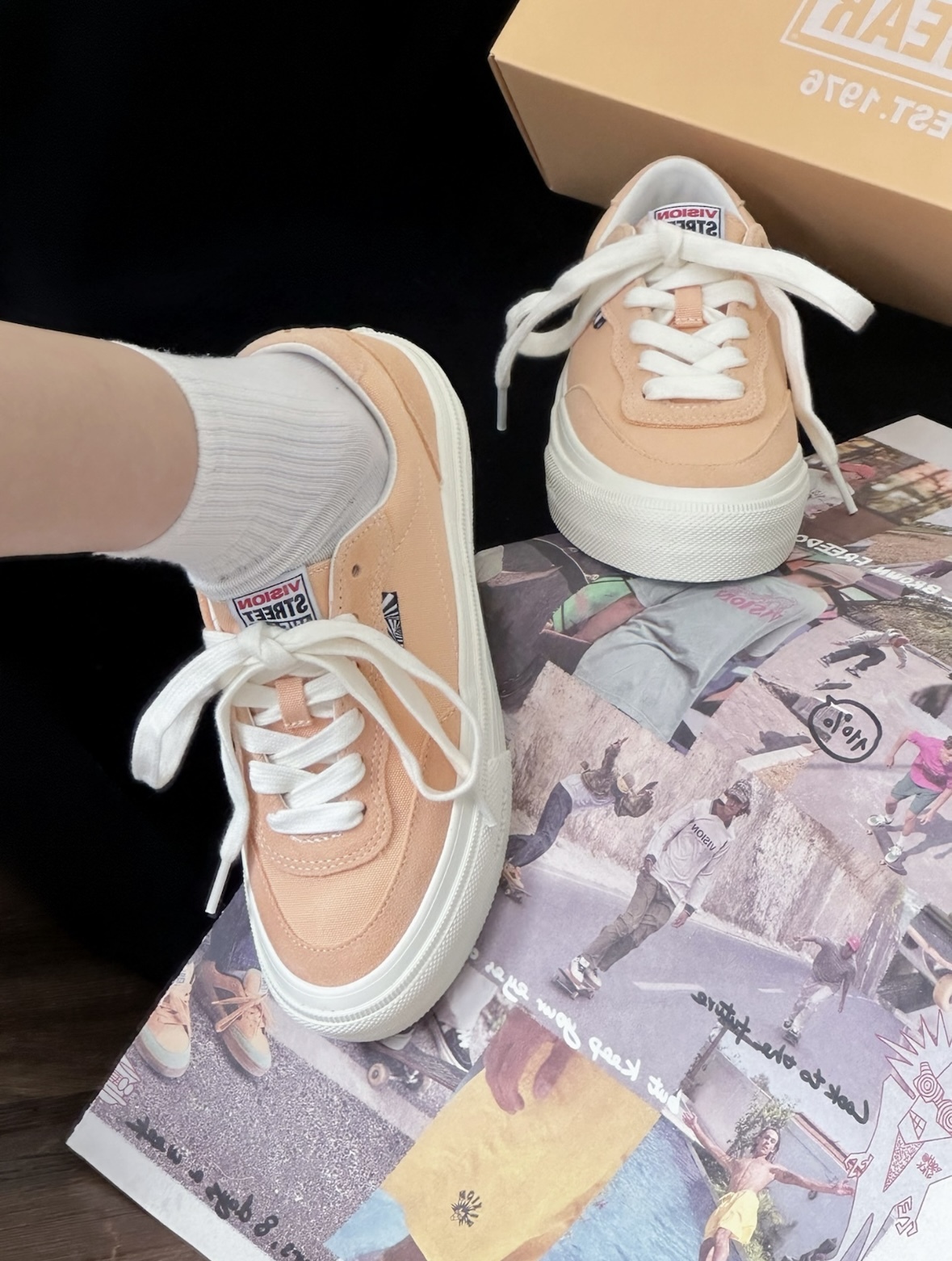 Vision Street Wear Flat Top 美式復古滑板鞋 白桃烏龍 粉橘色 麂皮 工裝 滑板鞋/預購