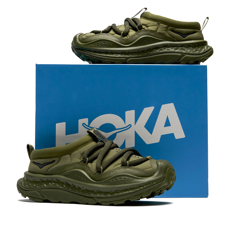 <連線代購商品>男女鞋 HOKA ONE ONE ORA PRIMO 墨綠色 卡其色 麵包拖鞋 休閒鞋【1141570-FFR】