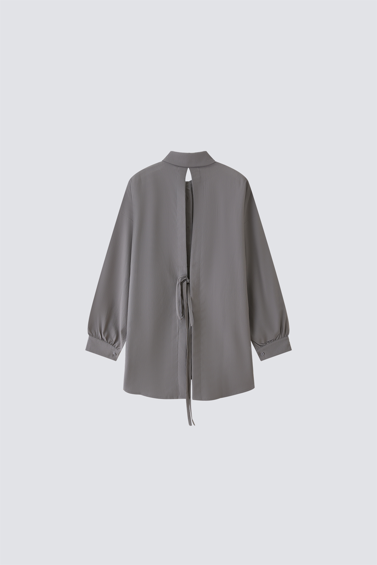 Open Back Lace-Up Shirt｜Grey｜Hong Kong Original Design