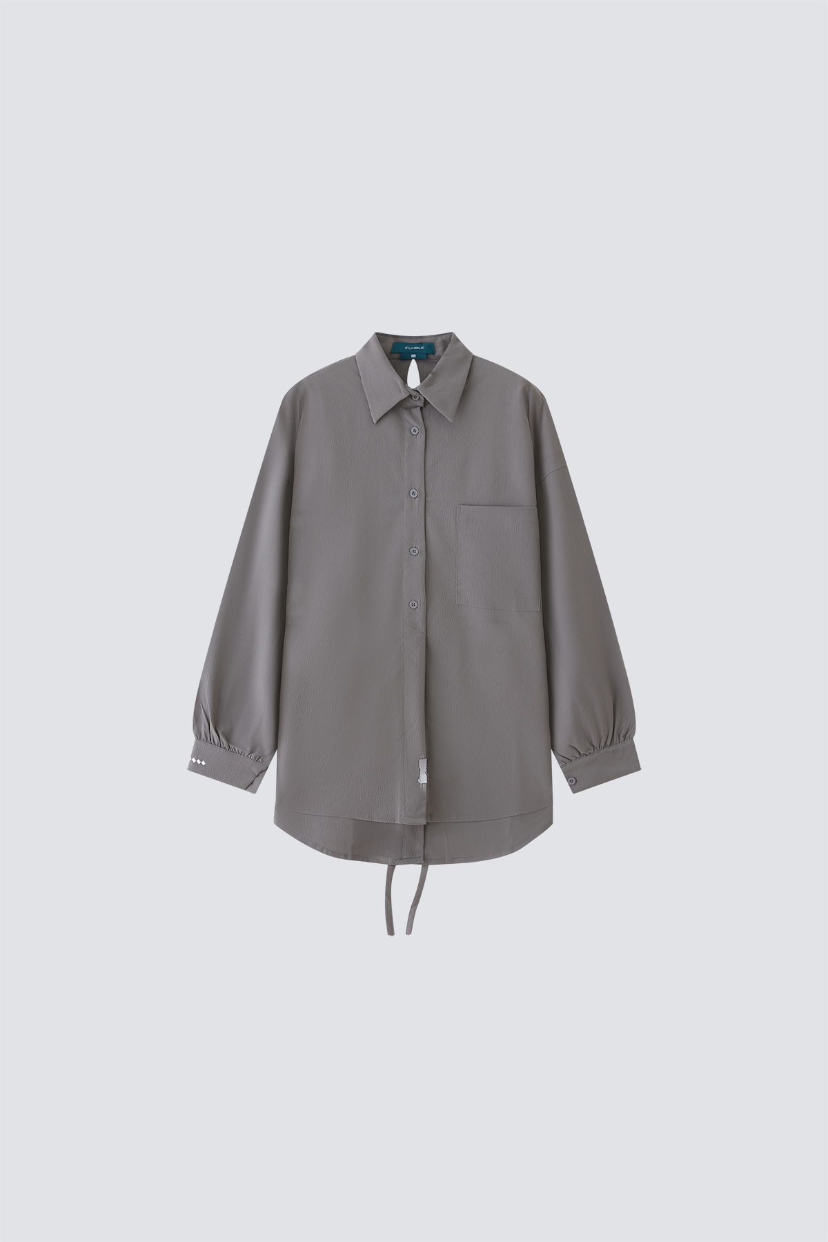 Open Back Lace-Up Shirt｜Grey｜Hong Kong Original Design