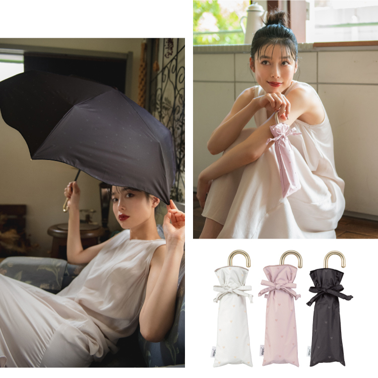 Wpc. Blackout Heart Mellow Mini Folding Parasol UV Cut 100% 折疊遮陽傘/雨傘 