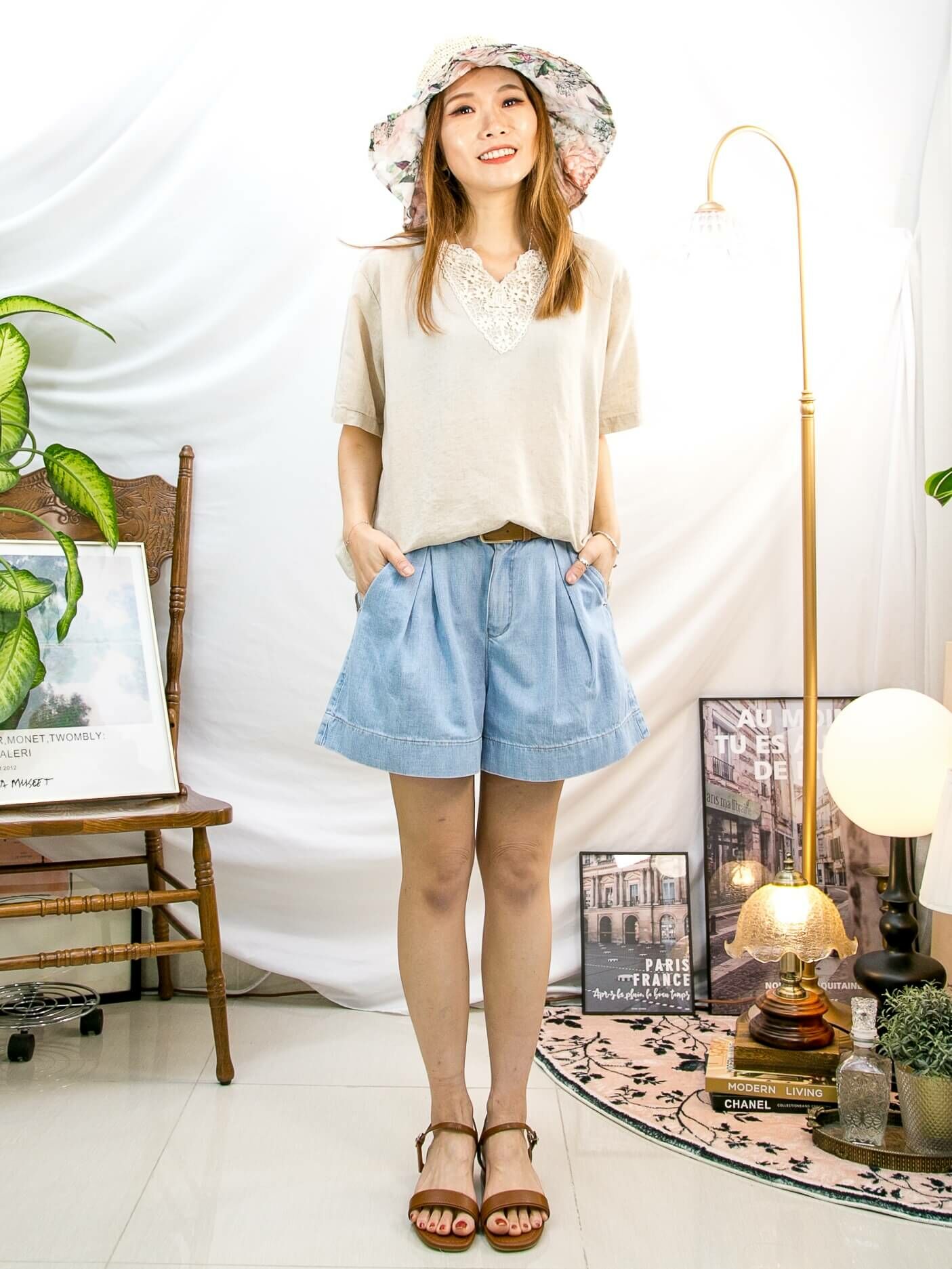 花花pattern ‧ 草織帽【2419-1021】