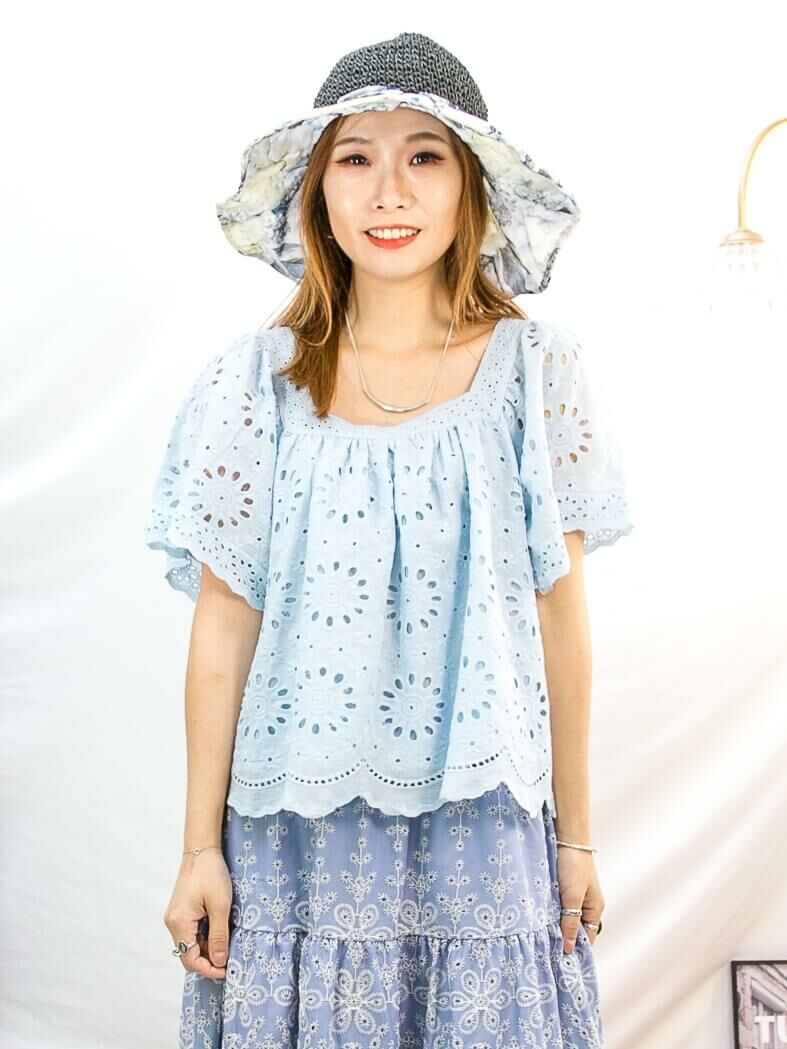 花花pattern ‧ 草織帽【2419-1021】