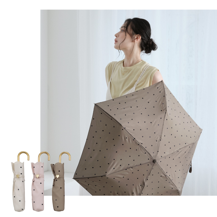 Wpc. Milky dot Umbrella Mini Folding Umbrella UV Cut 折疊遮陽傘/雨傘 